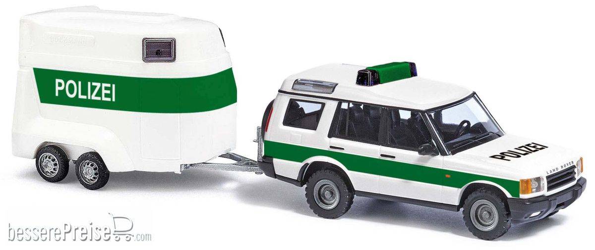 Busch H0 (1:87) 51936 - Land Rover Discovery Polizei + Anhänger | Modellbahn | Modelleisenbahn