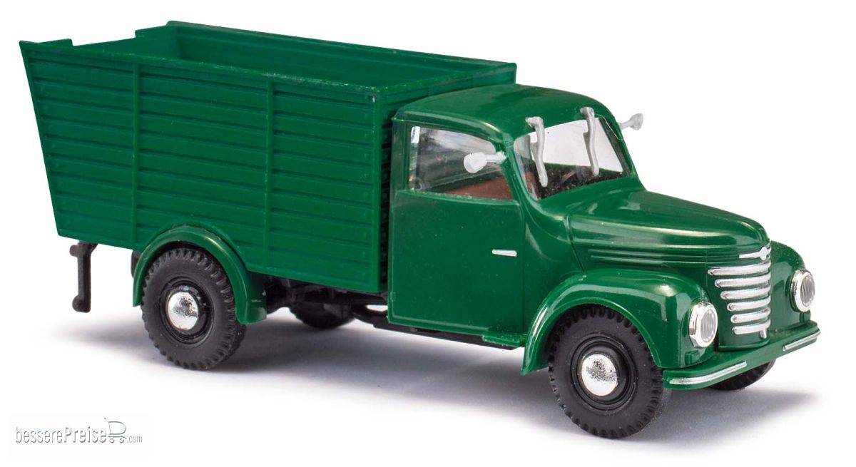 Busch H0 (1:87) 52099 - Framo V901/2 Tiertransporter, Grün | Modellbahn | Modelleisenbahn