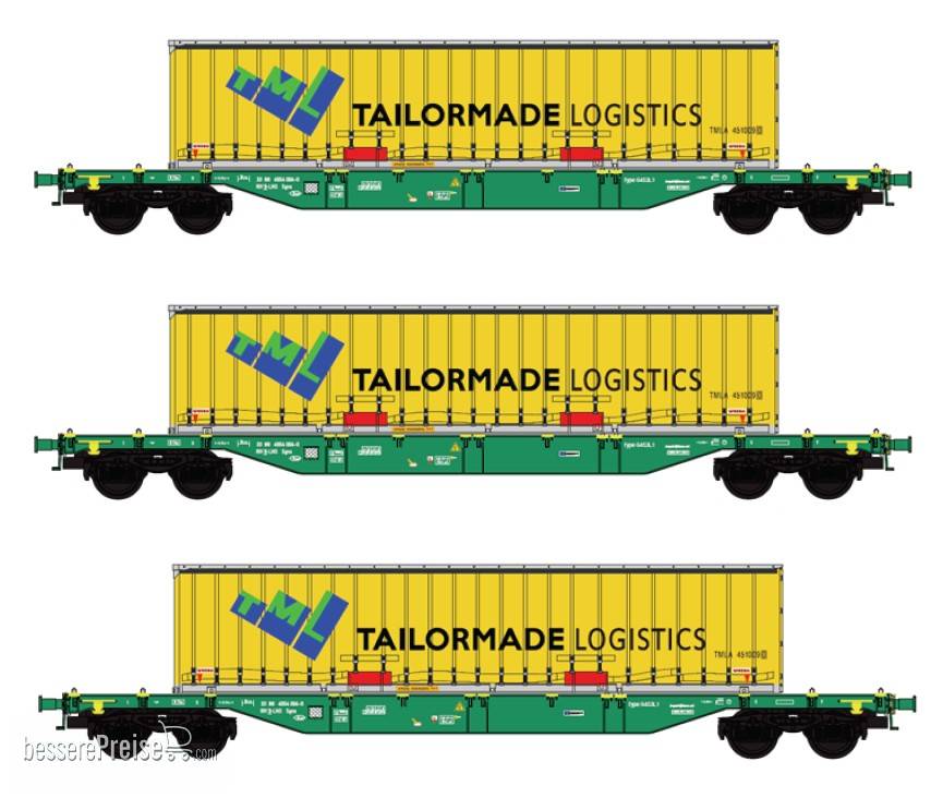 3-teiliges Set der SNCB Containerwagen "Taylormade Logistics" - Ep.VI