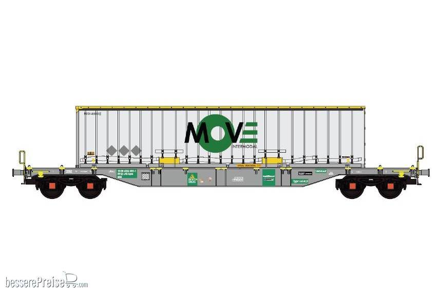 Containerwagen LINEAS Belgien mit Swap Body Container "MOVE Intermodal" - Ep. V-VI