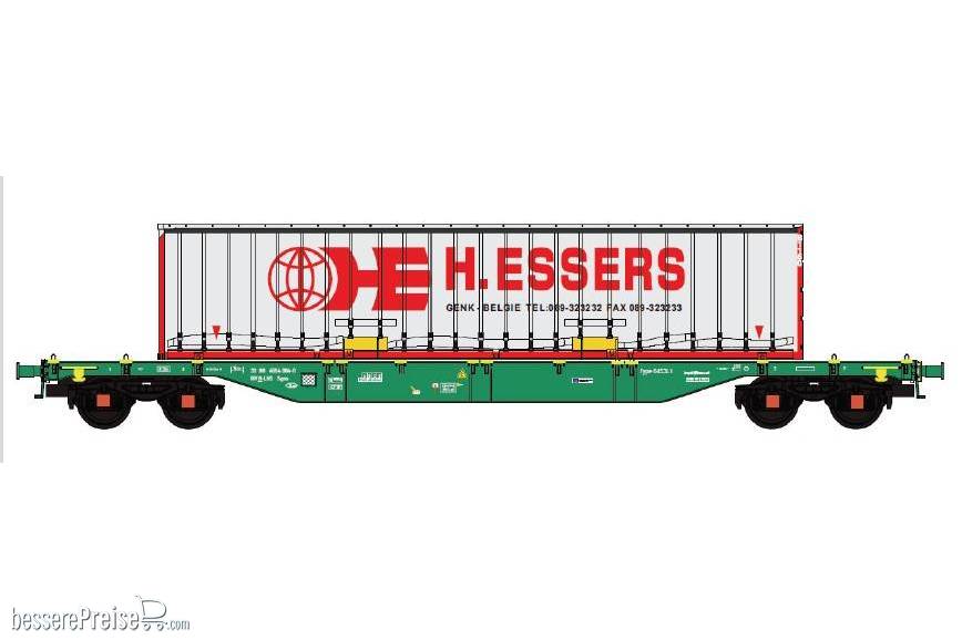 Containerwagen LINEAS Belgien mit Swap Body Container "H.ESSERS" - Ep.VI