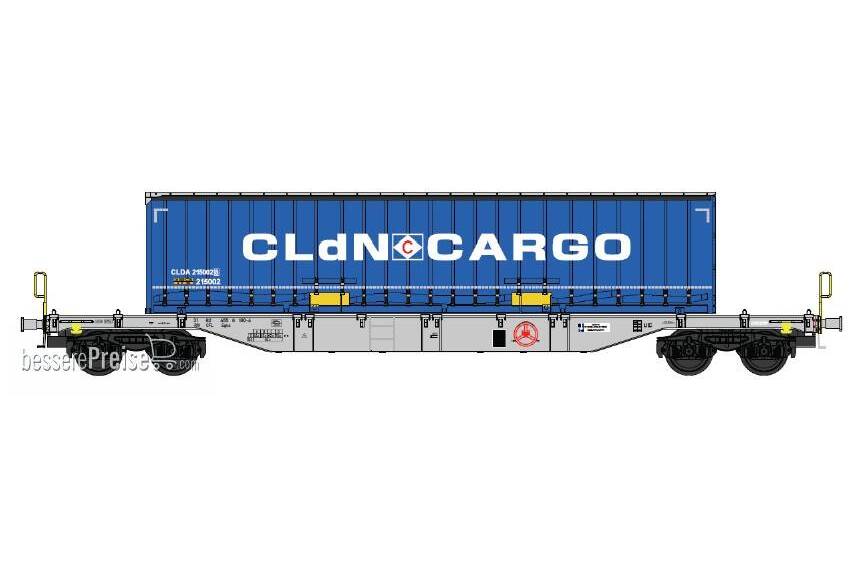 Containerwagen der CFL mit Swap Body Container "CLdN Cargo" - Ep.V-VI