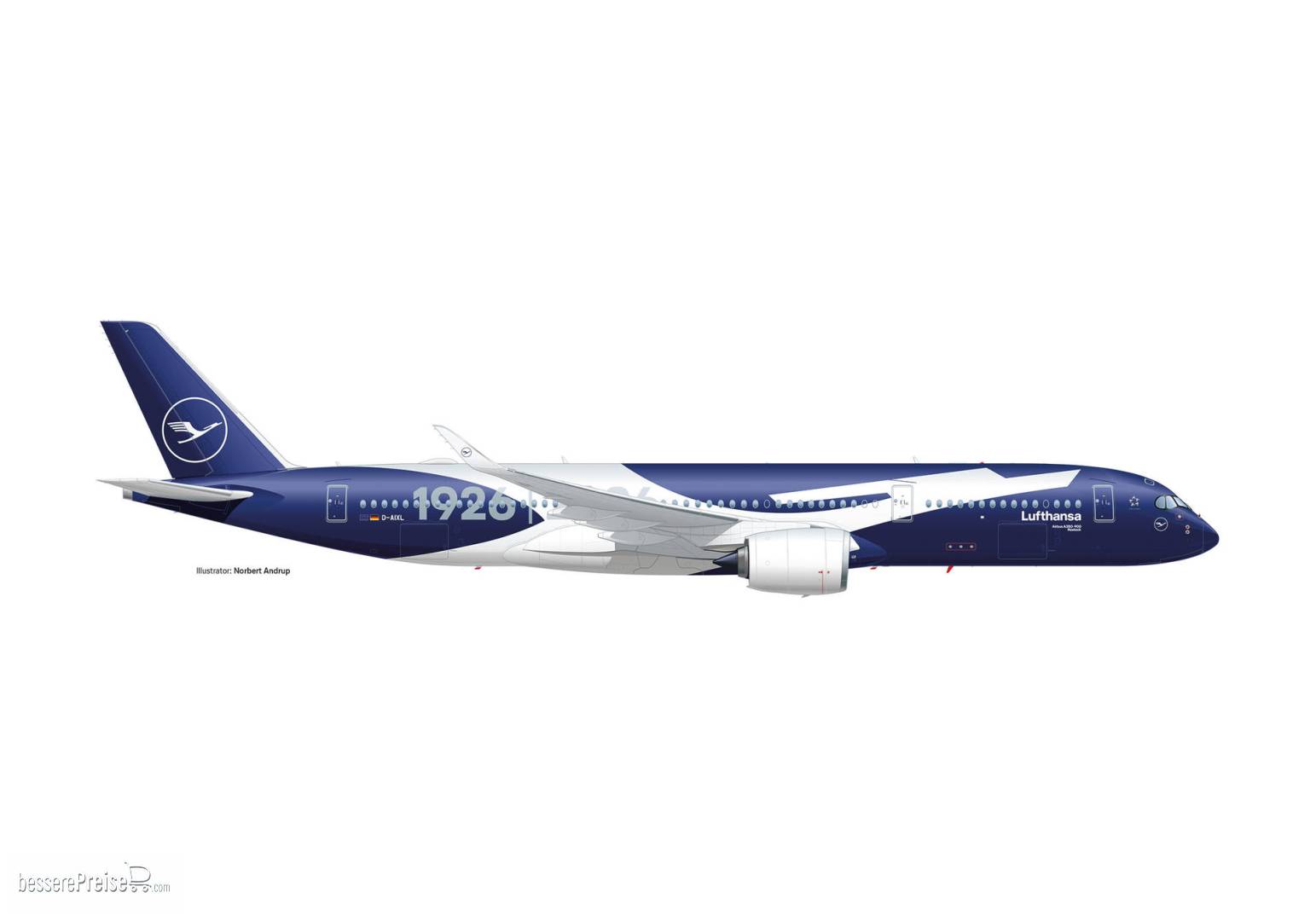 Herpa 573993 - Lufthansa Airbus A350-900 100 Jahre - D-AIXL