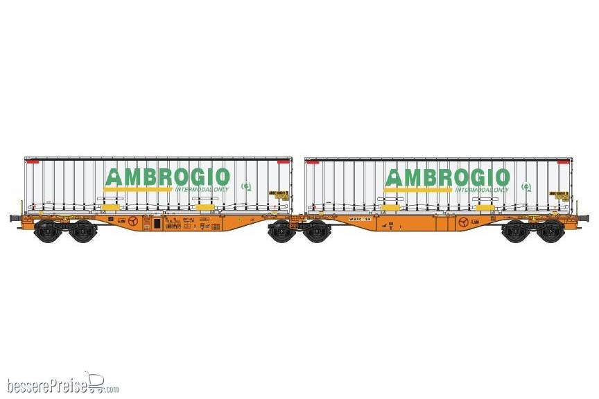 Doppel-Containerwagen - Wascosa CH "AMBROGIO shuttle" - Ep.VI