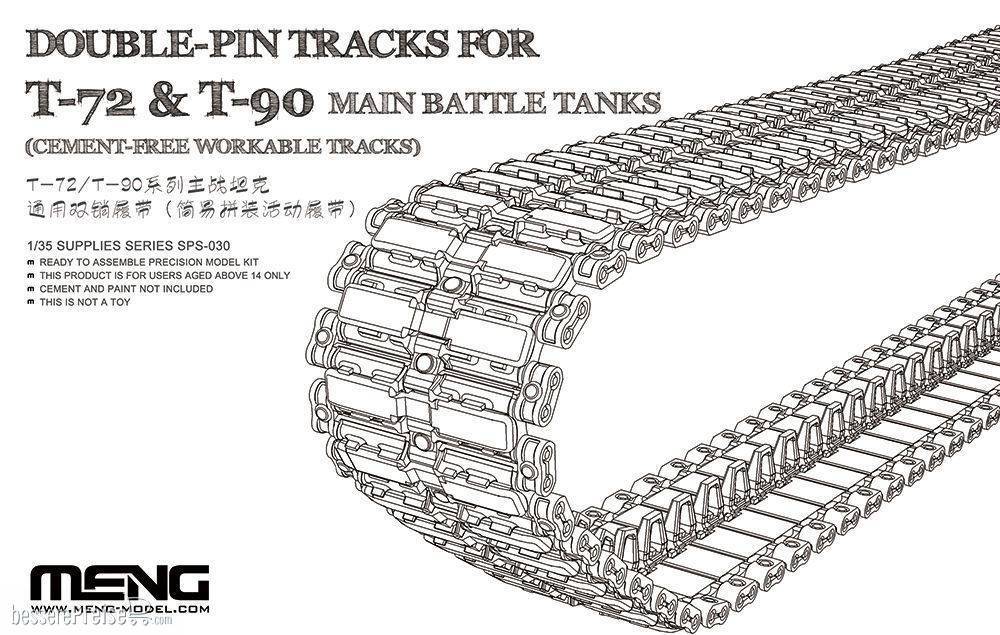 MENG-Model SPS-030 - Double-Pin Tracks for T-72 & T-90 Main Battle Tanks(Cement-Free Worka | Modellbau