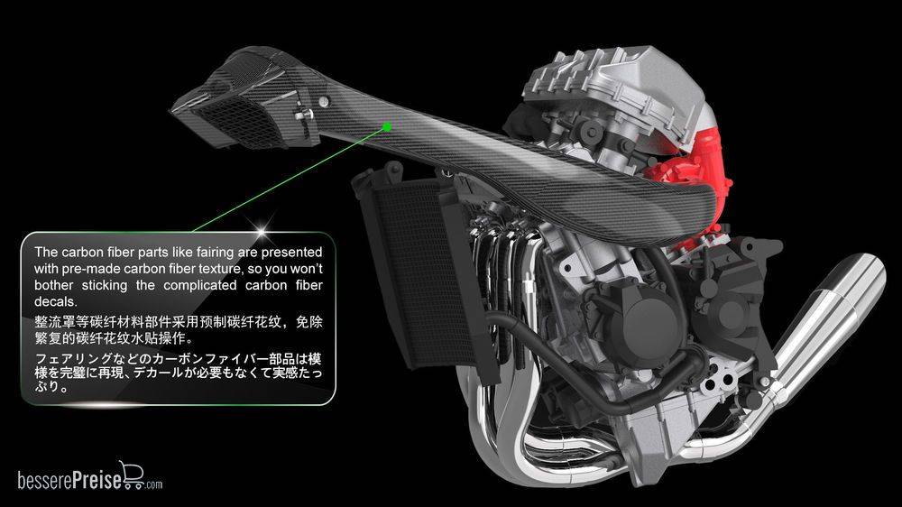 MENG-Model MT-001s - Kawasaki Ninja H2R (Pre-colored Edition) | Modellbau