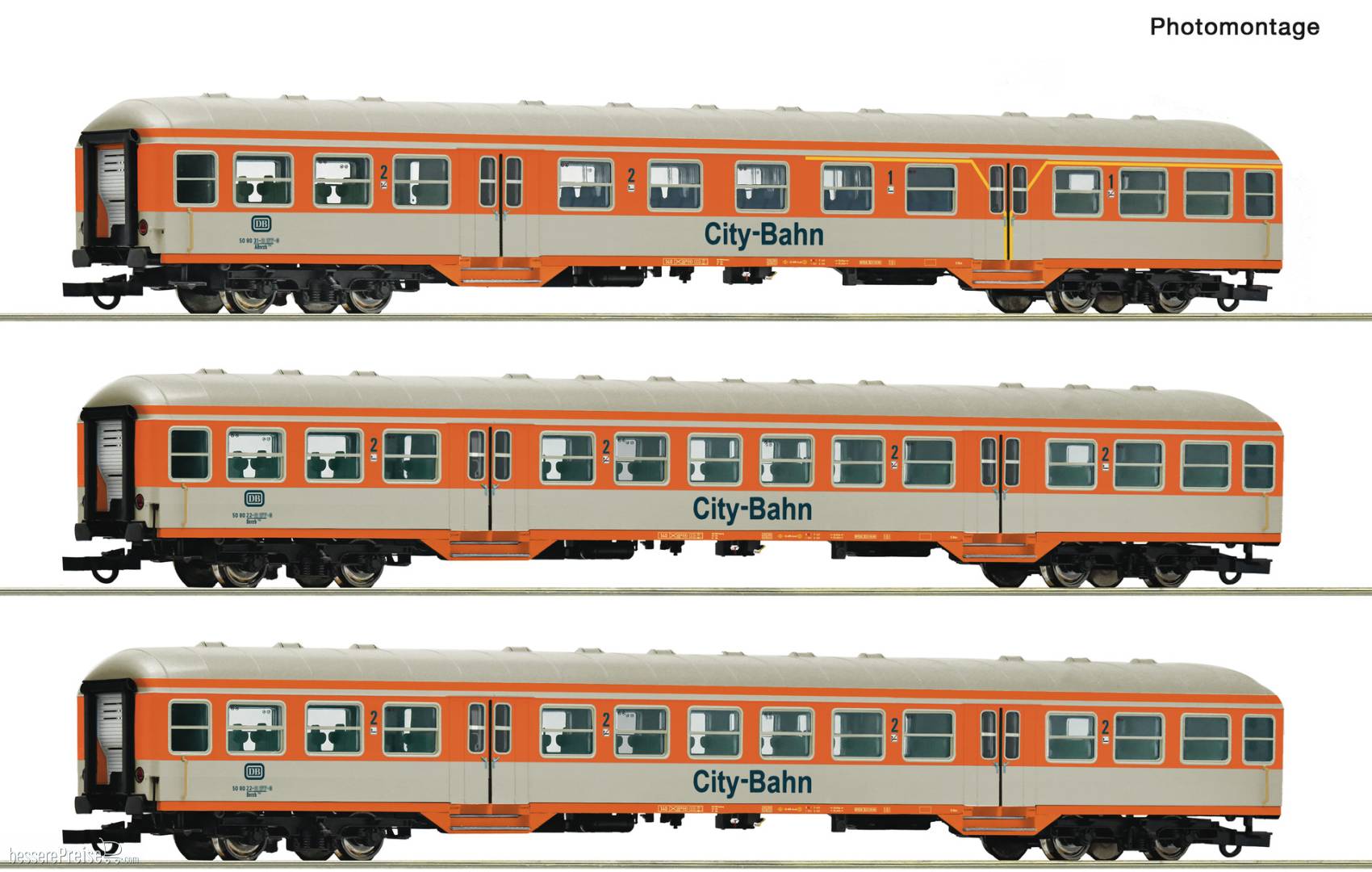 Roco 6200247 - 3-tlg. Set: Nahverkehrswagen City-Bahn, DB