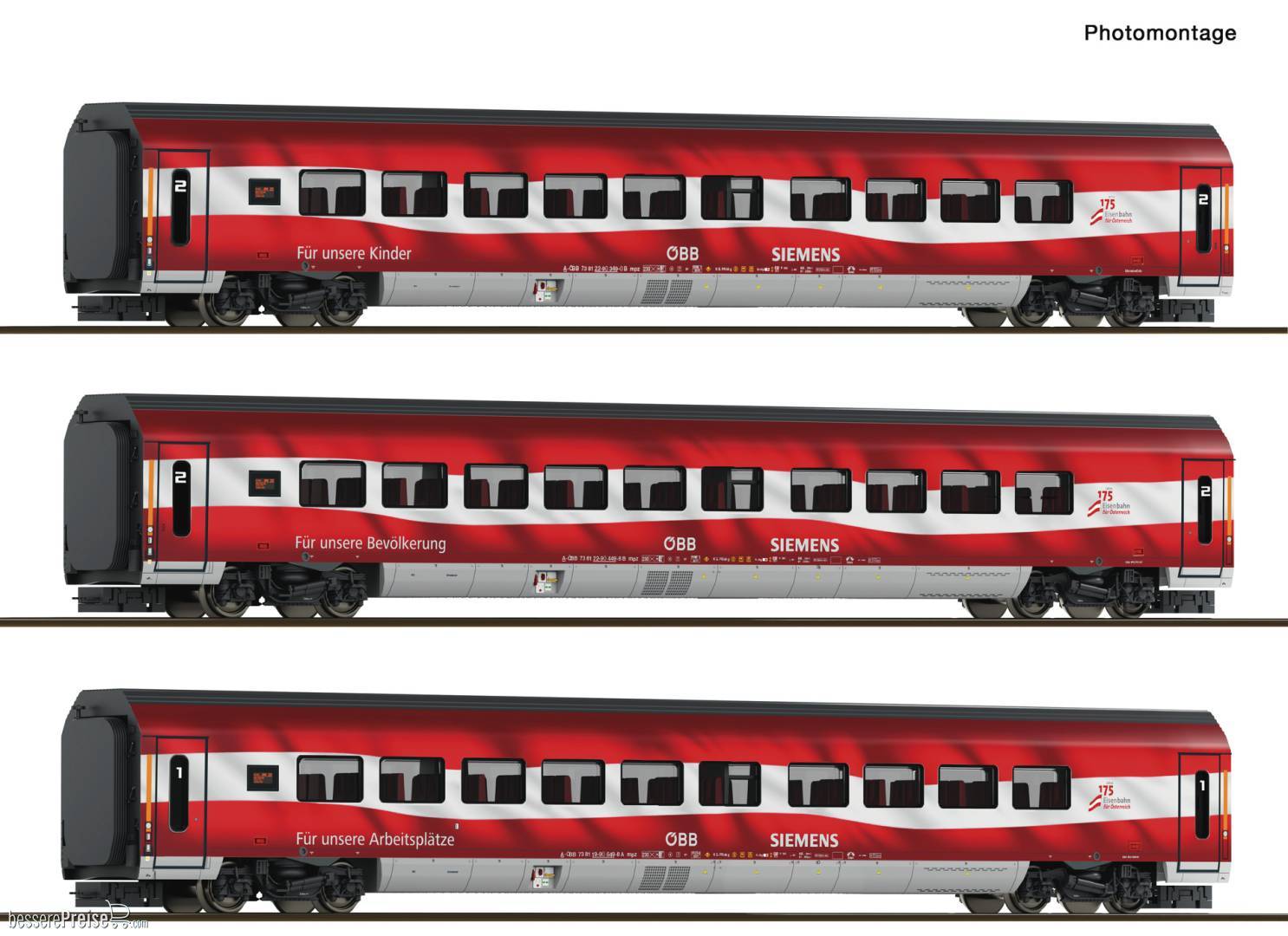 3er Set Railjet 175 Jahre ÖBB DCC