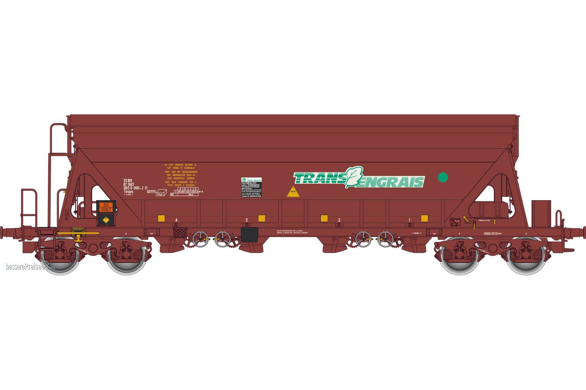 Schüttgutwagen Tanpps, SNCF, Ep.V Trans Engrais - in brauner Farbgebung