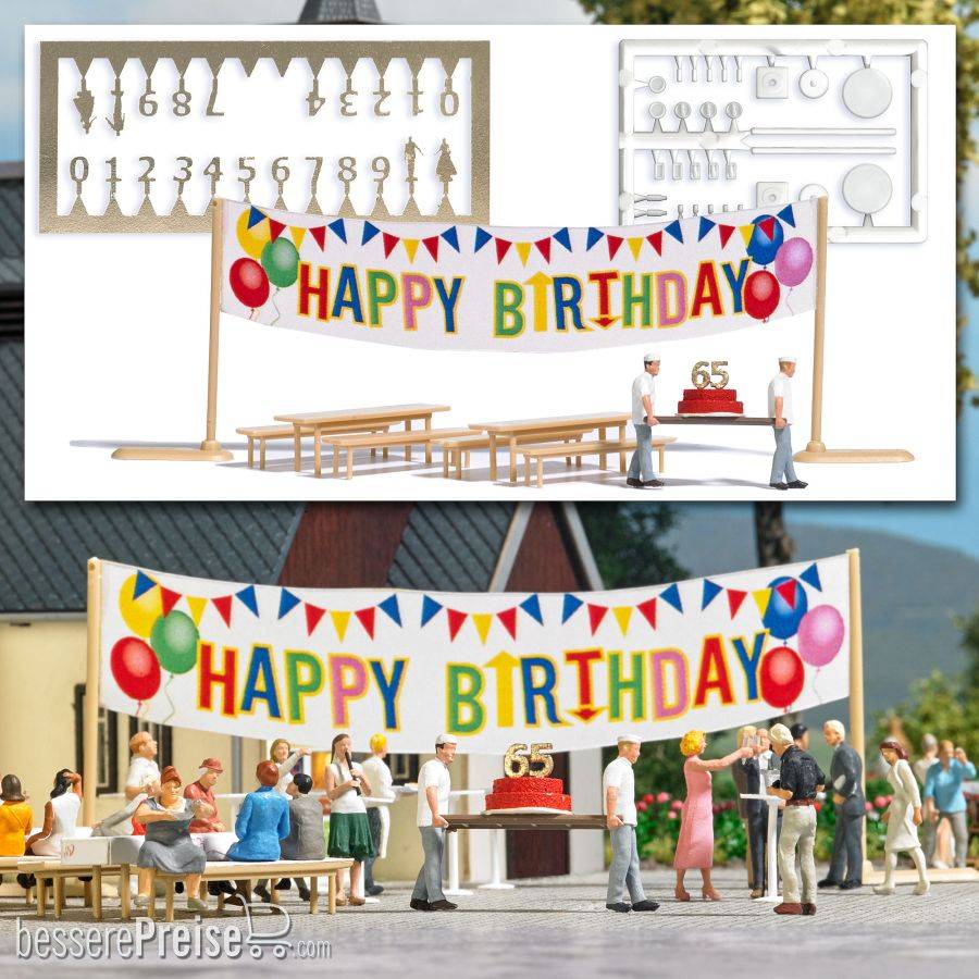 Busch H0 (1:87) 6565 - Action-Set: »Happy Birthday!« | Modellbahn | Modelleisenbahn