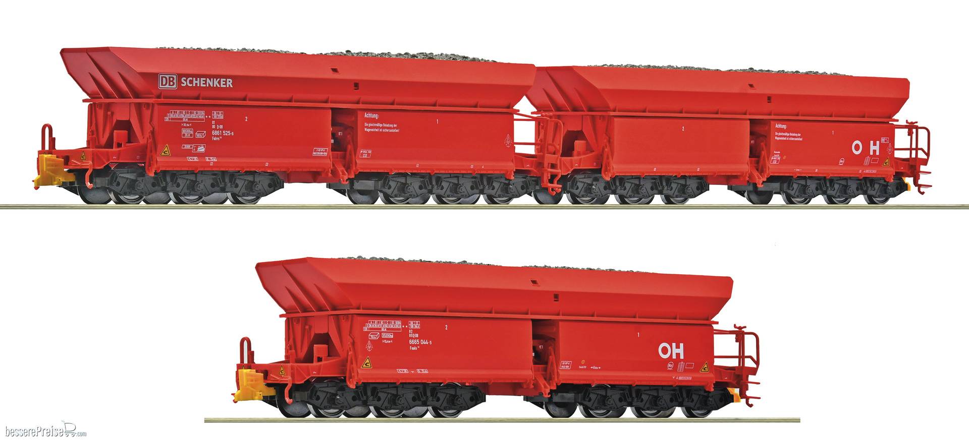 ROCO 『DB』タンク車　2両セット Roco 6600270 - 3-tlg. Set 1: Erzwagen, DB AG