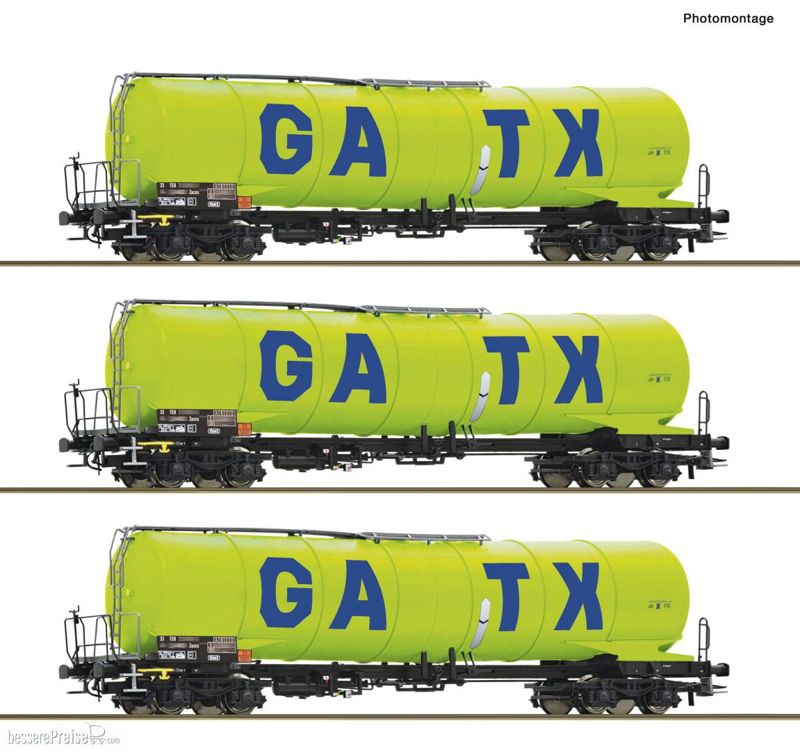 トイガン RocoP+ Roco 6600277 - 3-tlg. Set: Kesselwagen, GATX