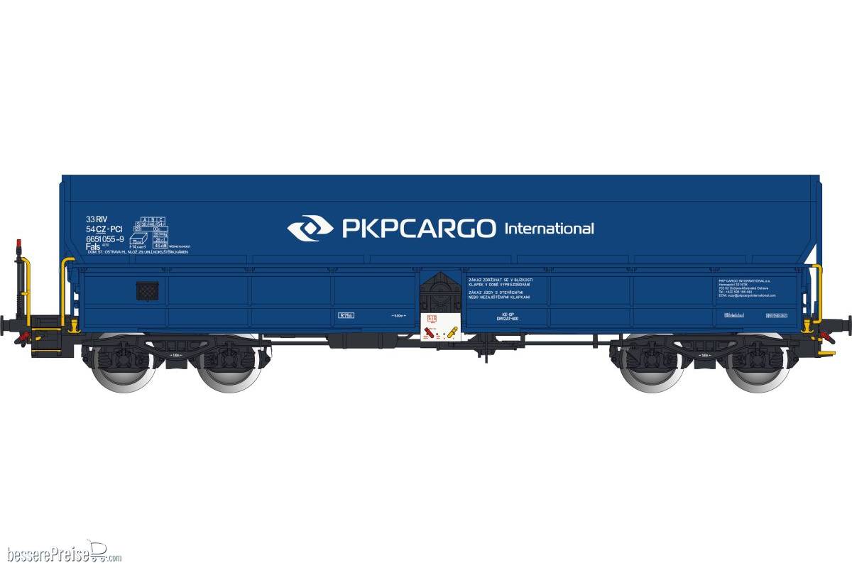 Selbstentladewagen der Gattung Fals - Bahnverwaltung CZ-PCI - Ep.VI - in blauer Farbgebung