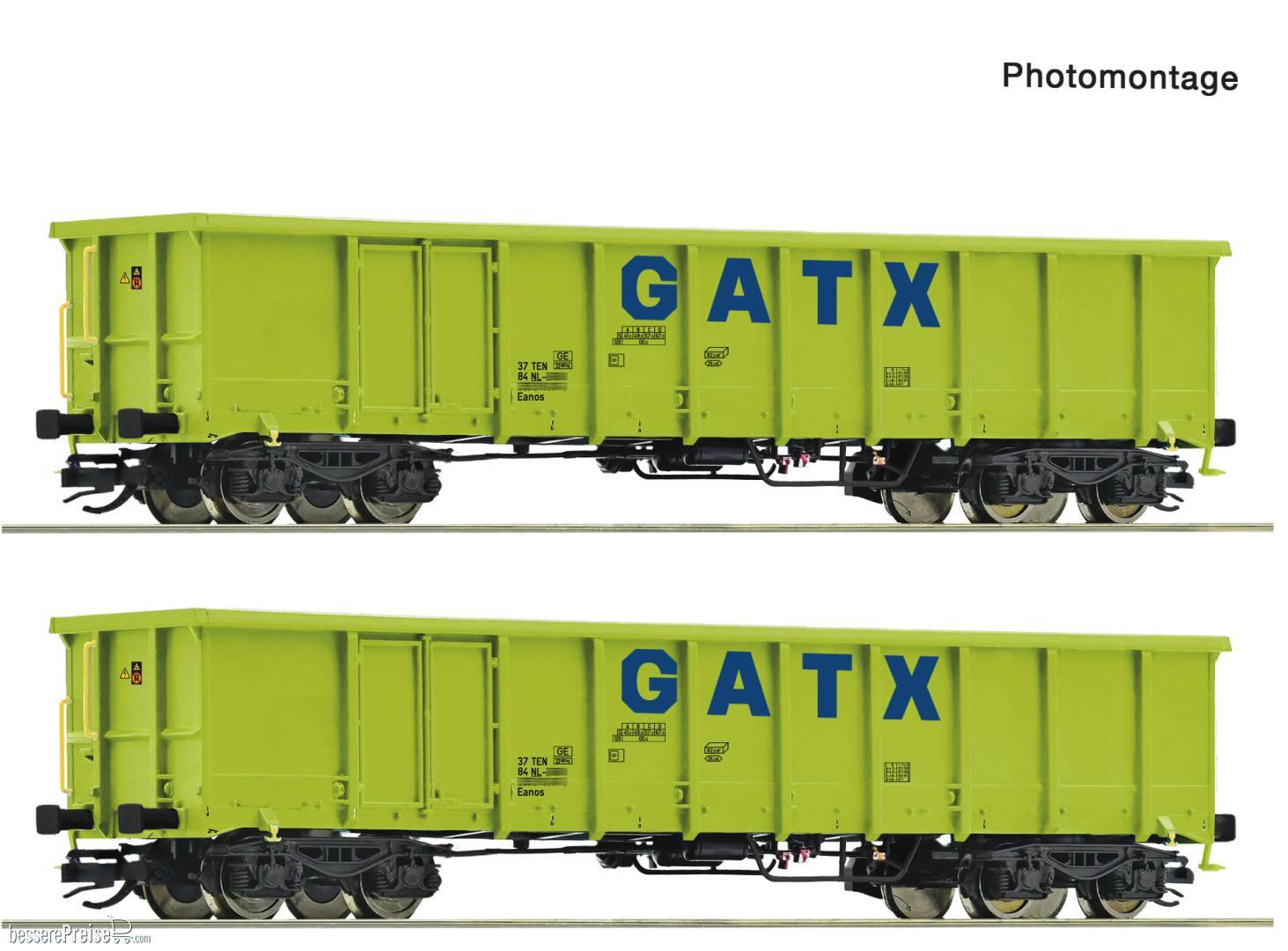 2er Set offene Güterwagen GATX
