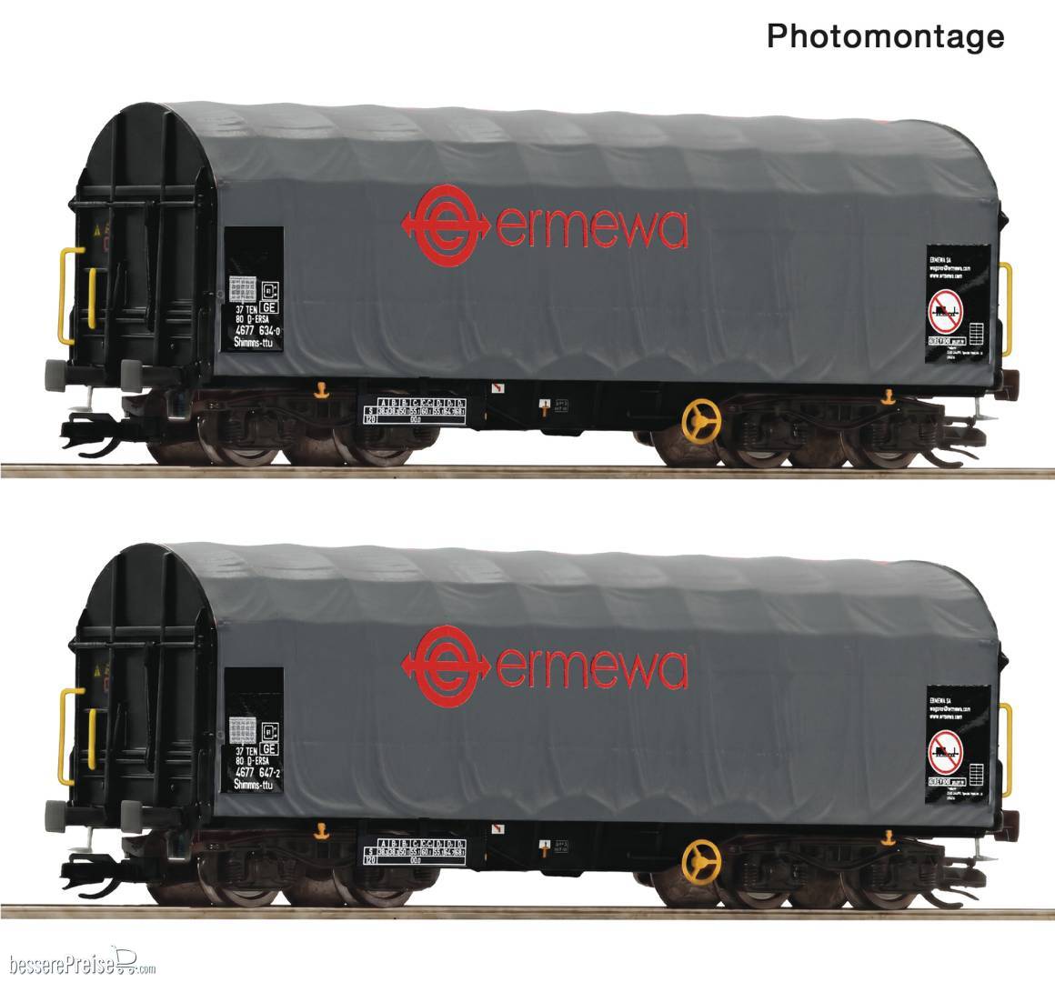 2er Set Schiebeplanenwagen Ermewa