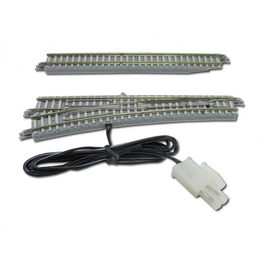 Rokuhan Z 7297055 - E-Weiche links 110mm R490-13° - + Gleis gerade 110mm, mit Betonschwellen | Modellbahn | Modelleisenbahn