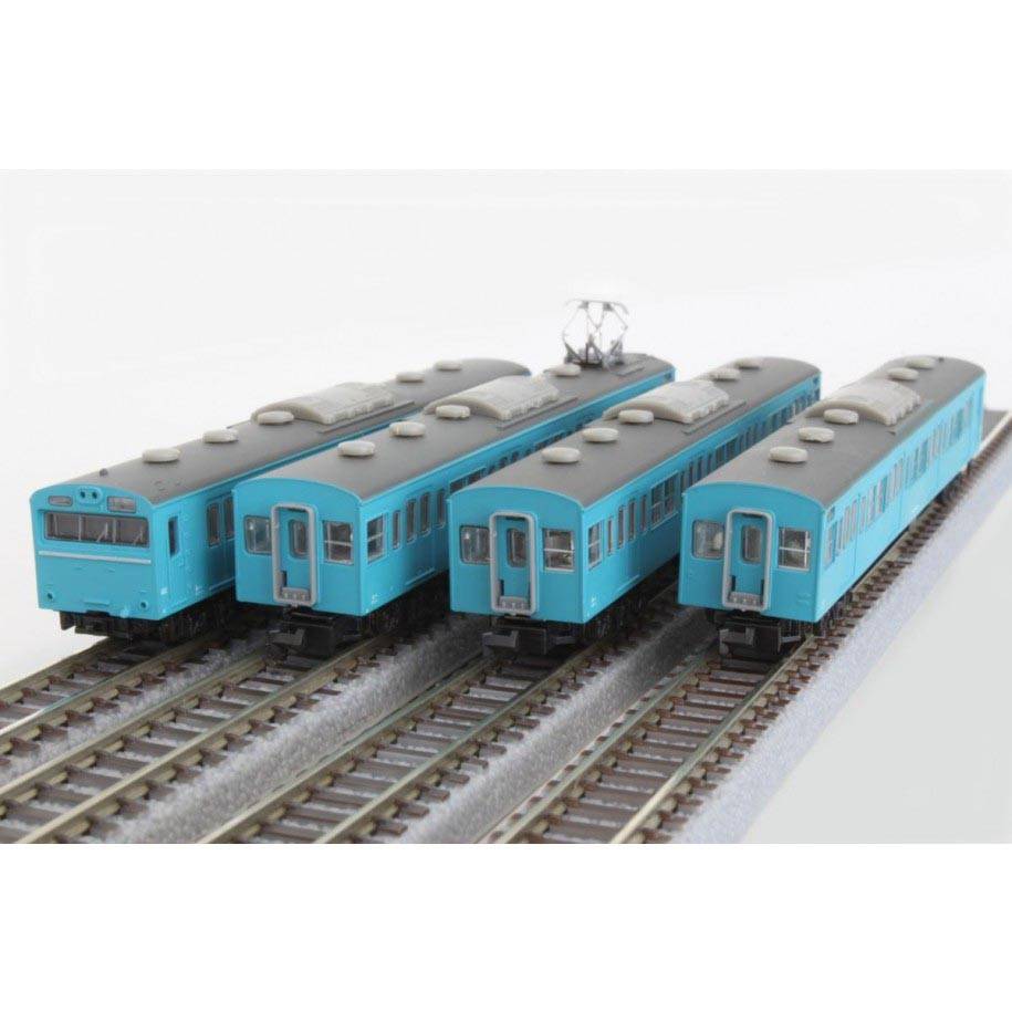 Rokuhan Z 7297774 - 103-Typ Personenwagen-Set 4er-Wagen Basis-Set (blau) | Modellbahn | Modelleisenbahn