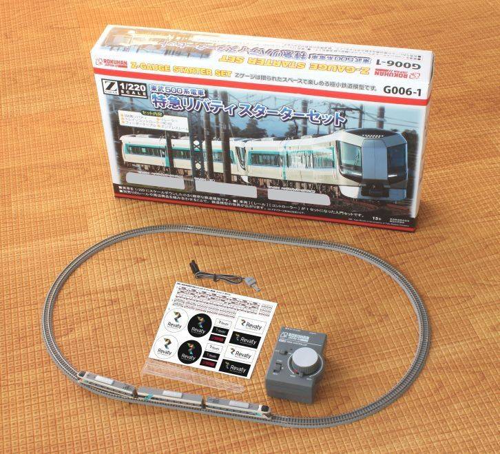 Starter-Set, Tobu Limited Express 500 Type Revaty Inhalt: 1x Tobu Limited Express 500 Type (3-Wagen) Gleisoval: 8x Gebogenes Gleis R170-45° 4x Gerades Gleis 220 mm 1x Ausgleishilfe (#7297402) Ohne St…