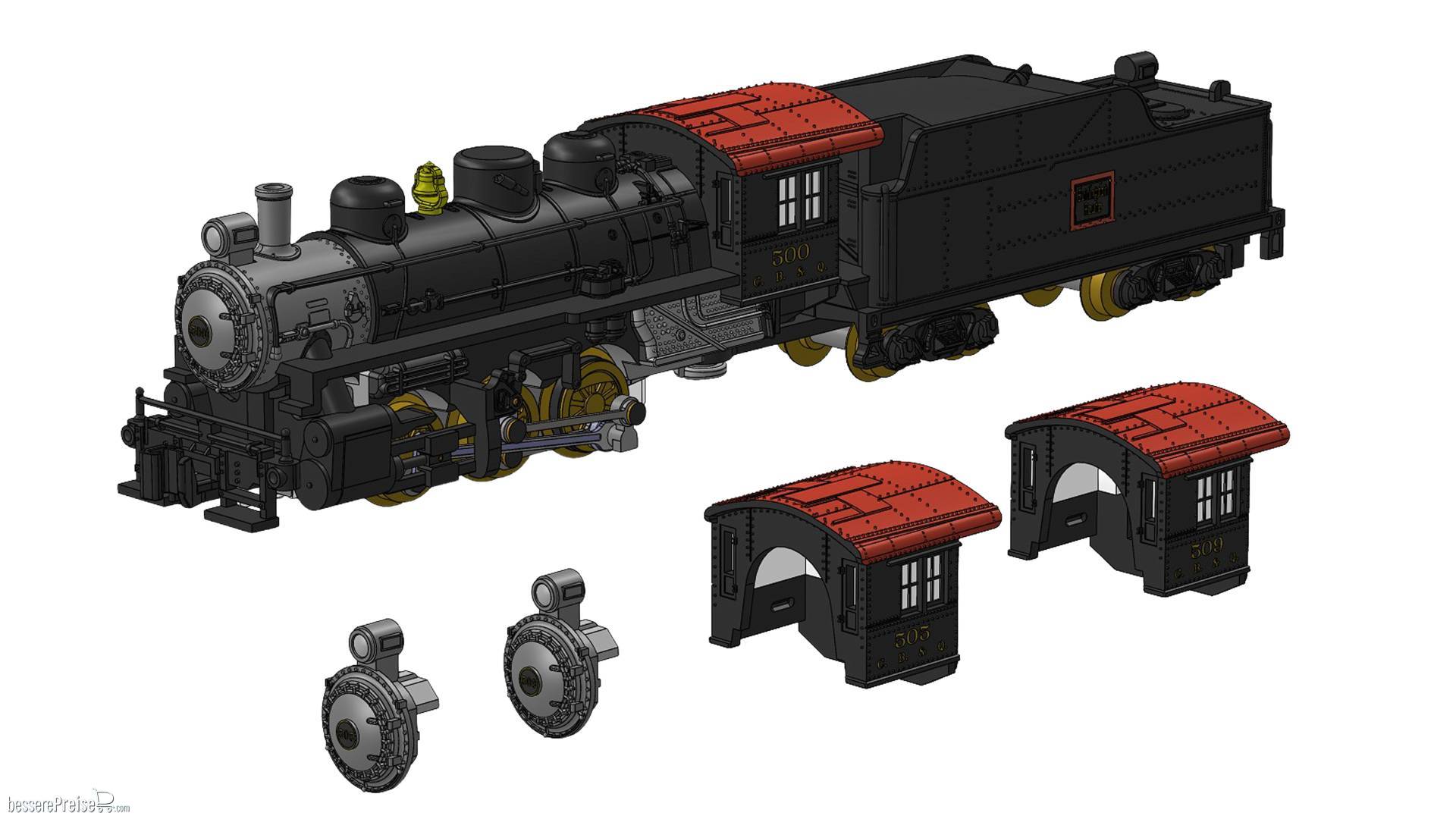 Dampflokomotive USRA 0-6-0 CB&Q #500, 505, 509 - (USRA060CBQ)