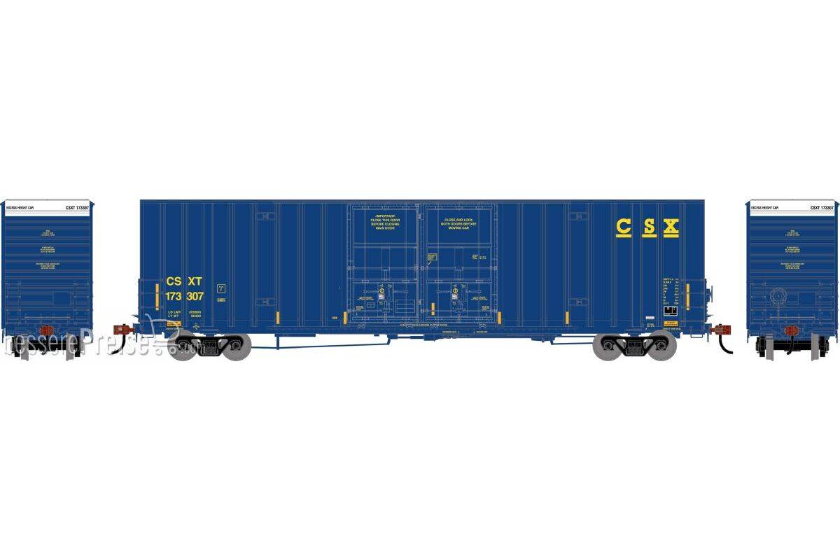 HO ATH 60' Gunderson High Cube Double Door Box Car CSXT #173307