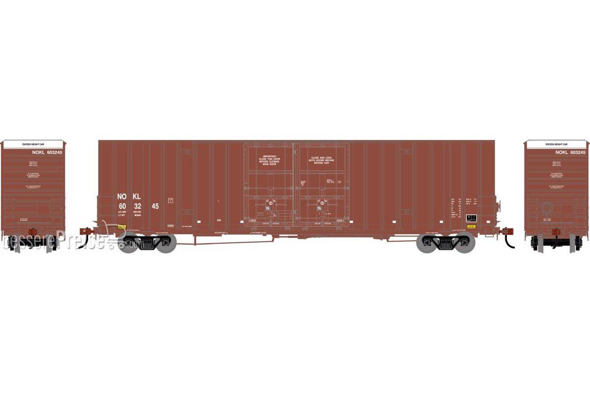 HO ATH 60' Gunderson High Cube Double Door Box Car NOKL #603245