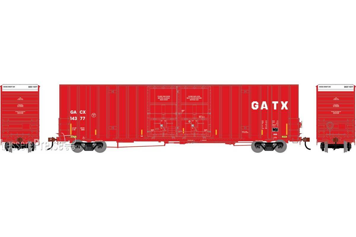 HO ATH 60' Gunderson High Cube Double Door Box Car GACX #14377