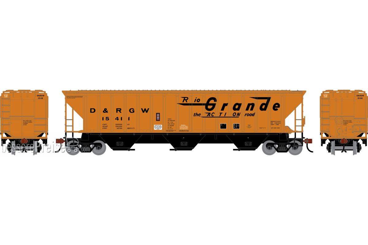 HO ATH PS 4740 Covered Hopper DRGW #15411