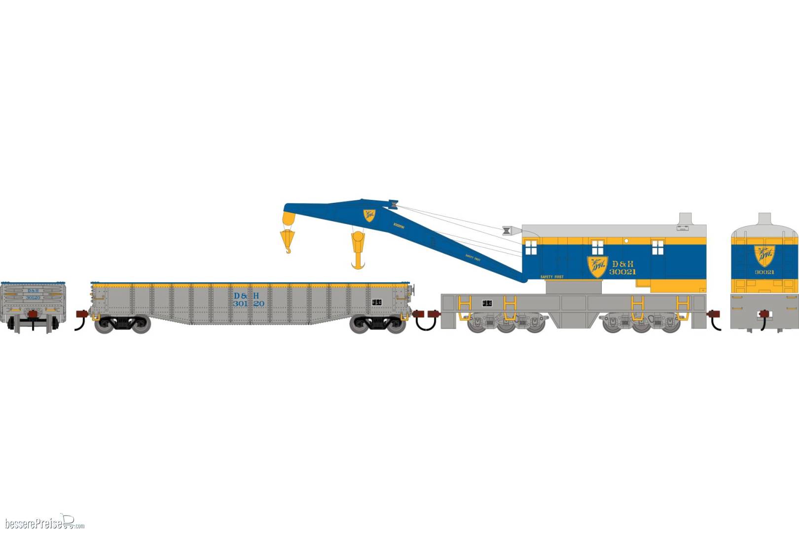 HO ATH 200-Ton Crane and 50' Gondola Set DH #30021 (Crane)