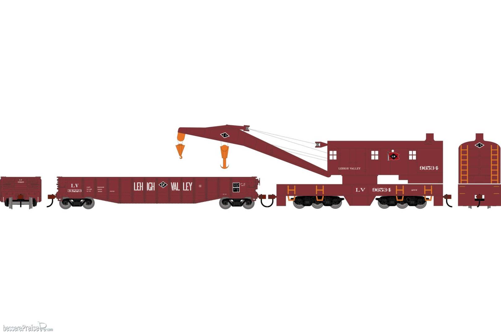 HO ATH 200-Ton Crane and 50' Gondola Set LV #96534 (Crane)