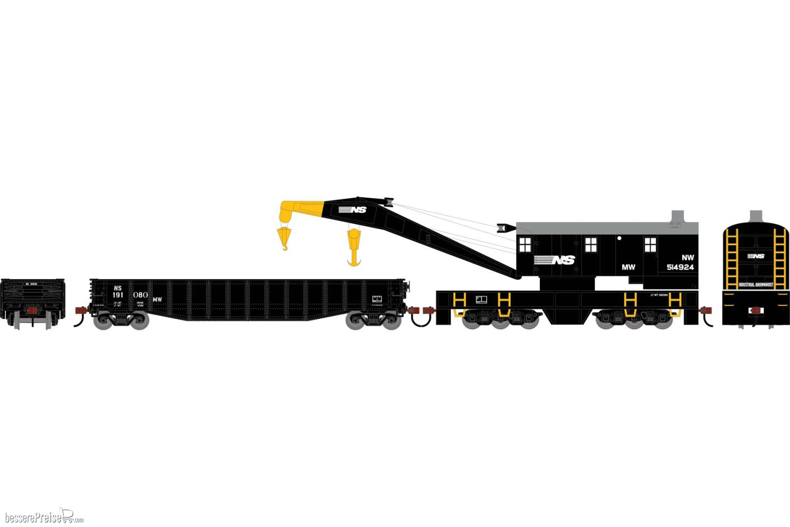HO ATH 200-Ton Crane and 50' Gondola Set NS #514924 (Crane)