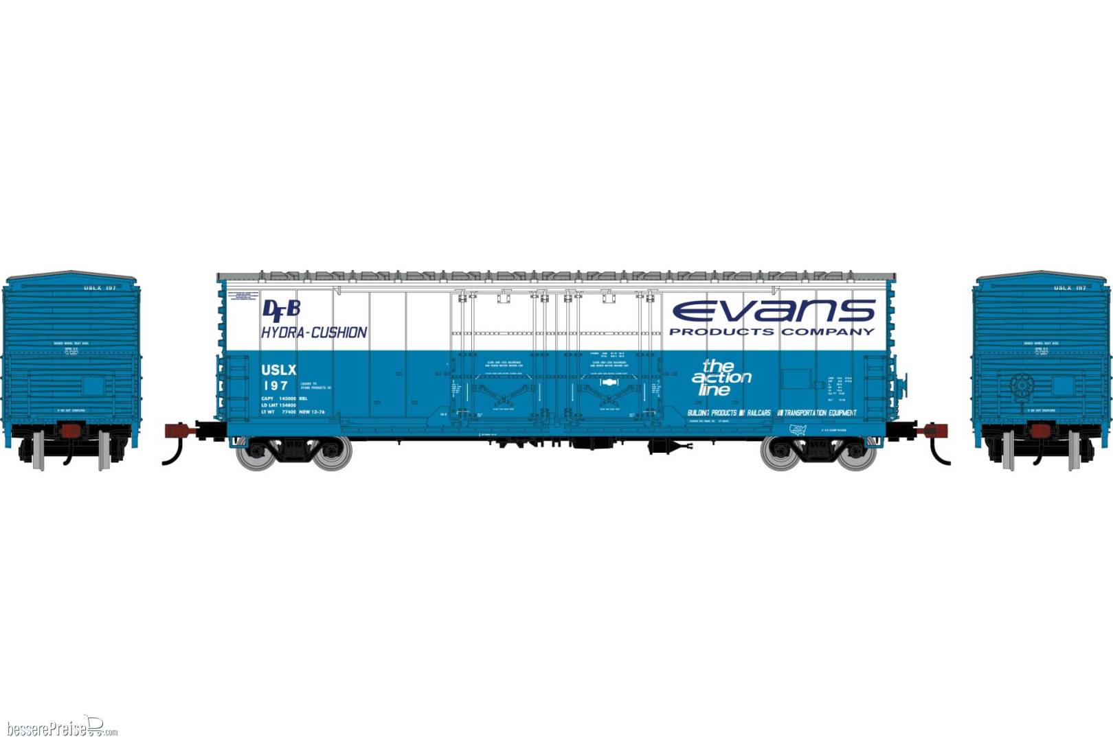 HO ATH 50' Evans Double Plug Door Box Car USLX 'The Action Line' #197