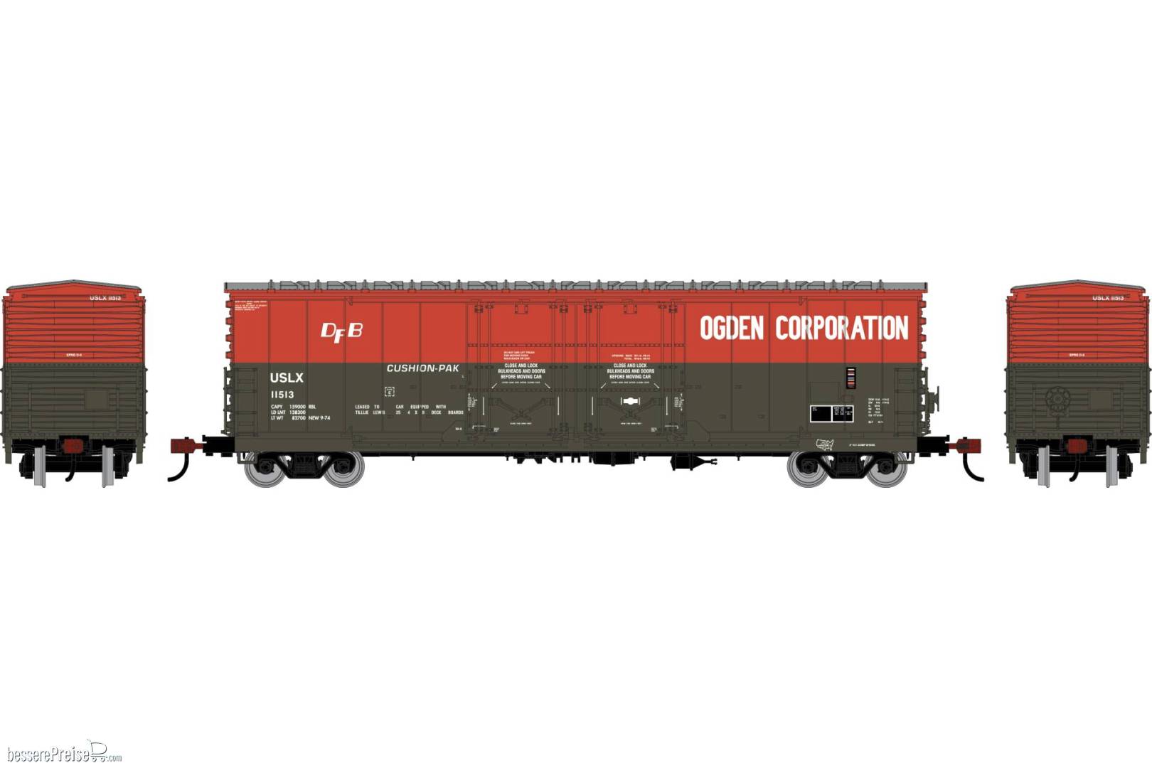 HO ATH 50' Evans Double Plug Door Box Car USLX 'Ogden Corporation' #11513