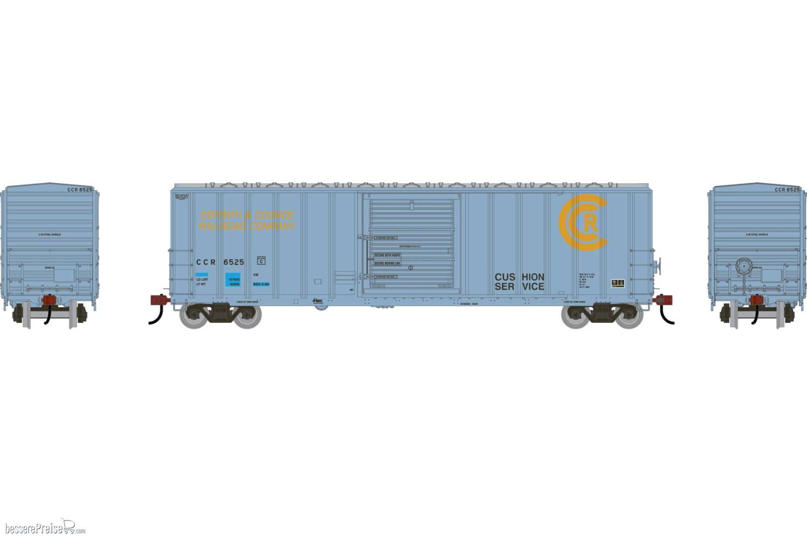 HO ATH 50' FMC 5347 Single Door Box Car Primed For Grime CCR #6525