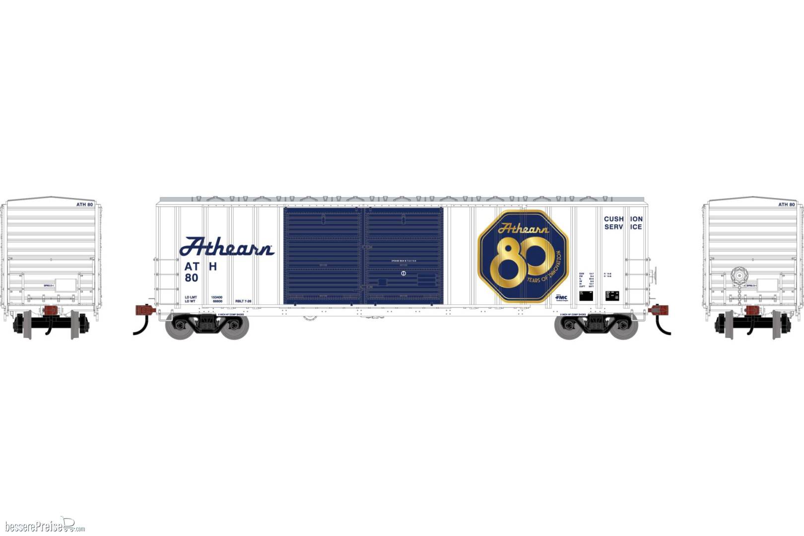 HO ATH 50' FMC 5077 DD Offset Box Car Legendary Liveries ATH '80th Anniversary' #80
