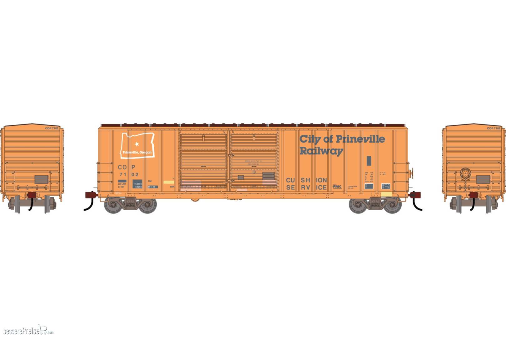 HO ATH 50' FMC 5077 DD Offset Box Car Primed For Grime COP #7102