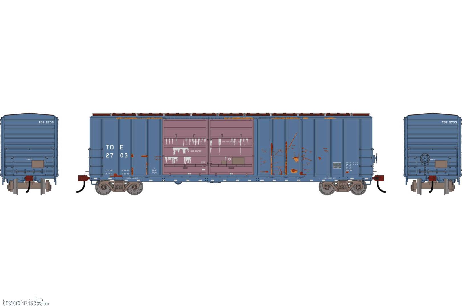 HO ATH 50' FMC 5077 DD Offset Box Car Primed For Grime TOE #2703