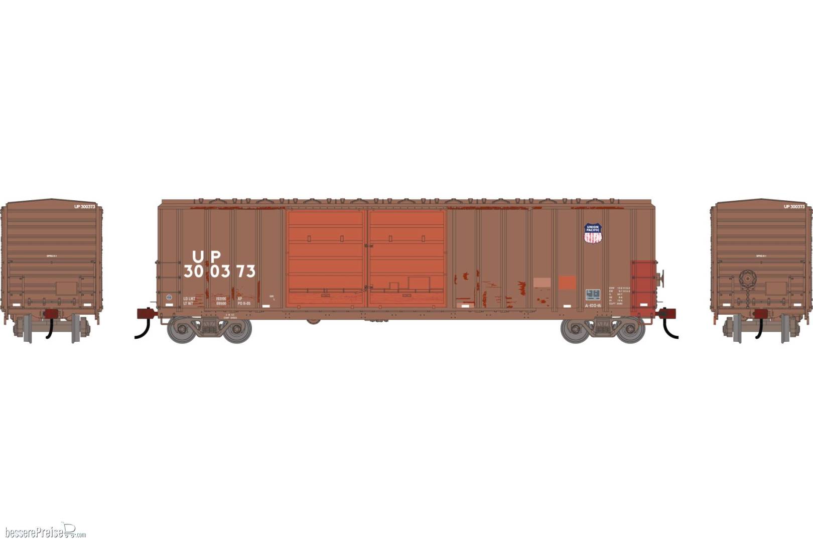 HO ATH 50' FMC 5077 DD Offset Box Car Primed for Grime UP 'Brown' #300373