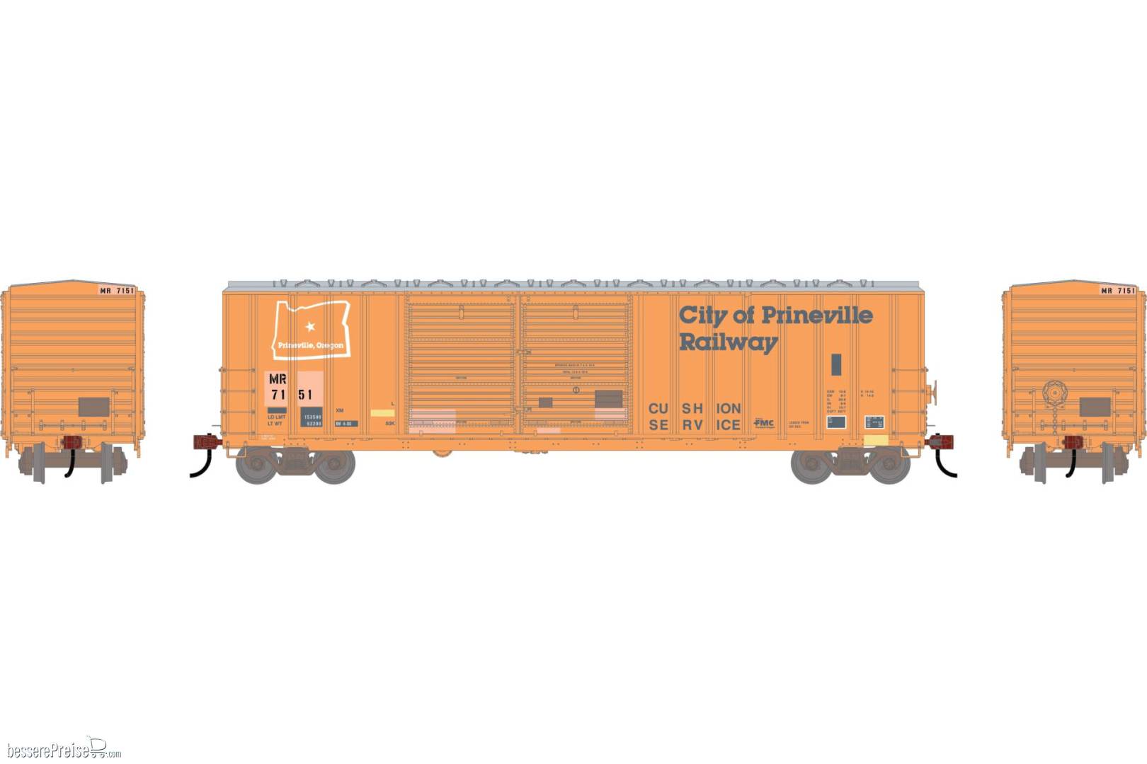 HO ATH 50' FMC 5077 DD Offset Box Car Primed For Grime MR 'Ex-COP' #7151