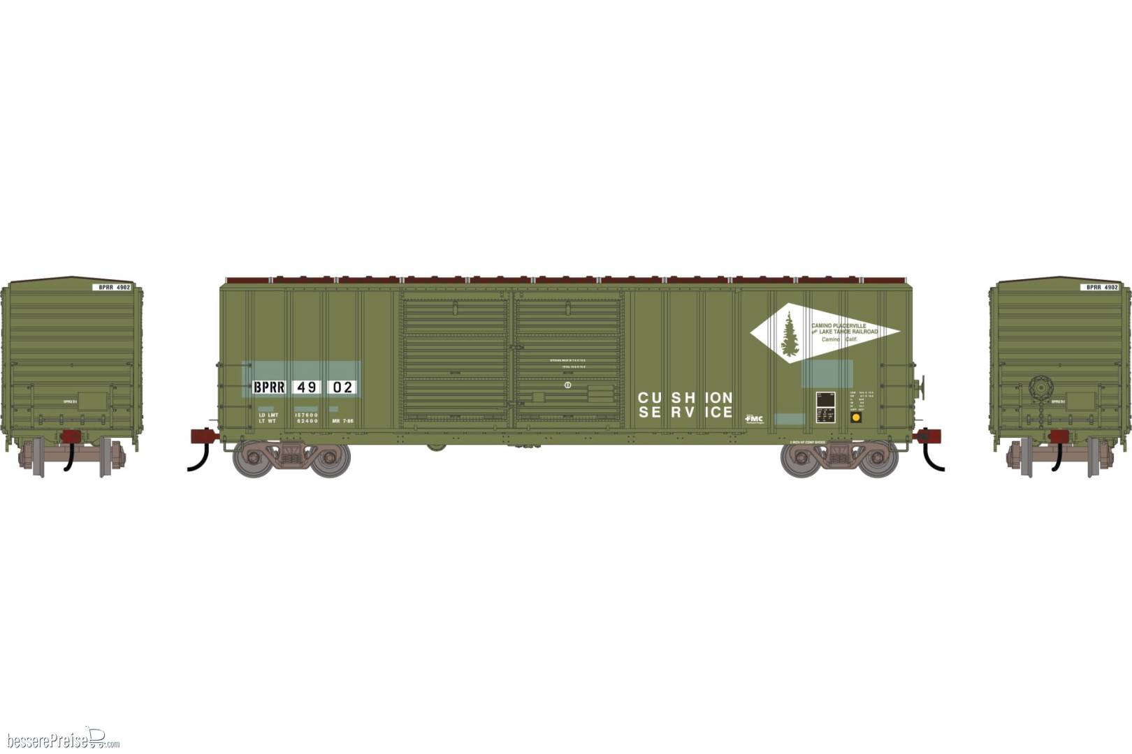 HO ATH 50' FMC 5077 DD Offset Box Car Primed For Grime BPRR 'Ex-MR Exx CPLT' #4902