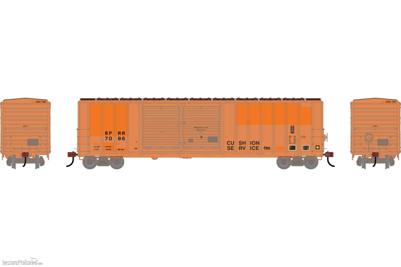 HO ATH 50' FMC 5077 DD Offset Box Car Primed For Grime BPRR 'Ex-MR Exx COP' #7086