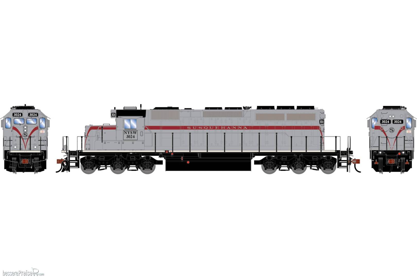HO ATH SD40-2 Locomotive NYSW 'Susquehanna Heritage' #3024