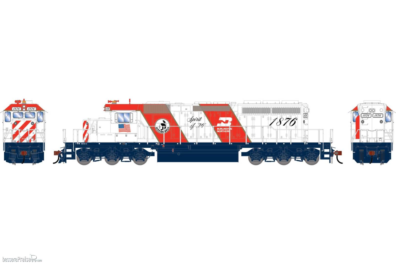 HO ATH SD40-2 Locomotive BN 'Bicentennial' #1876