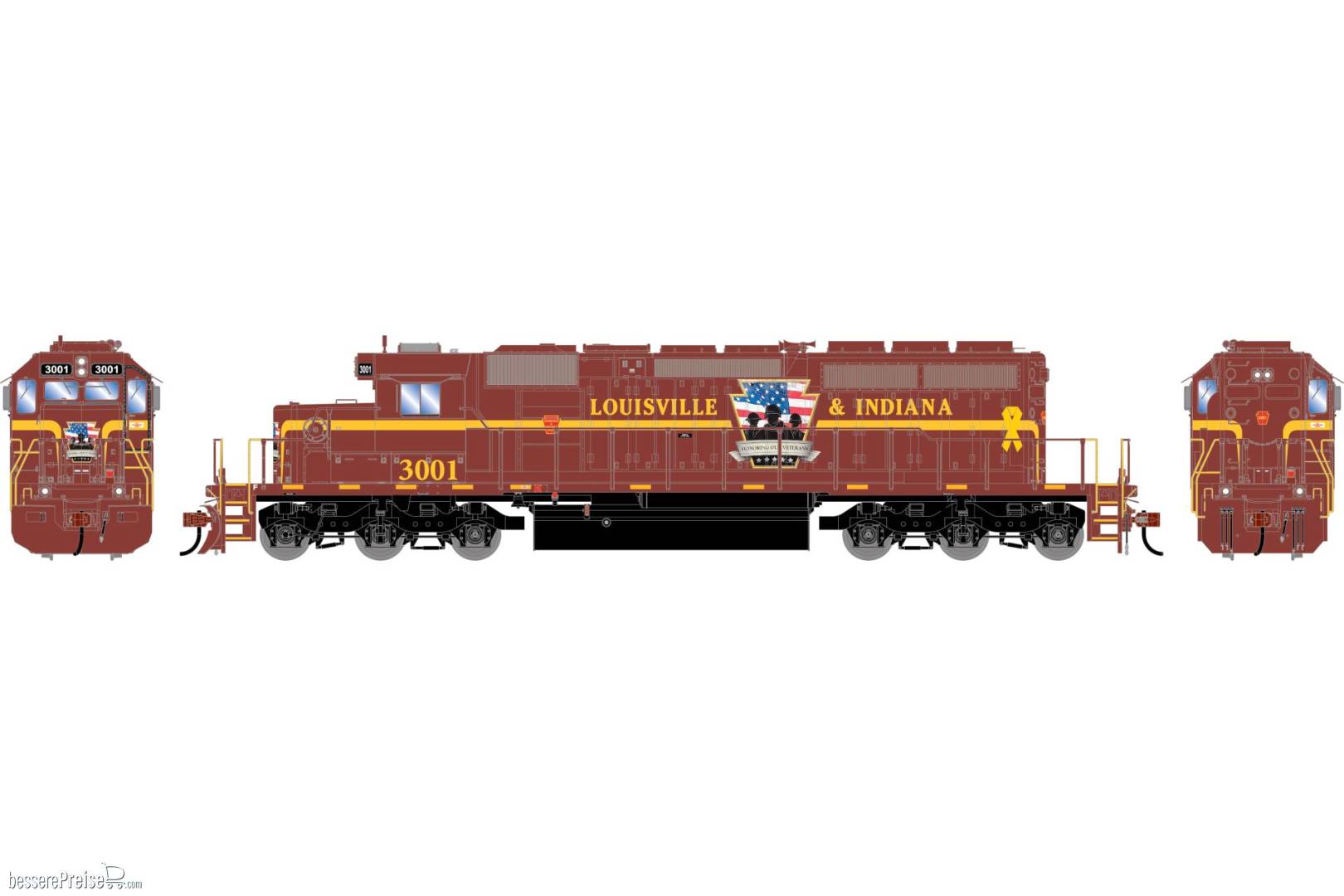HO ATH SD40-2 Locomotive w/DCC & Sound LIRC 'Veterans' #3001