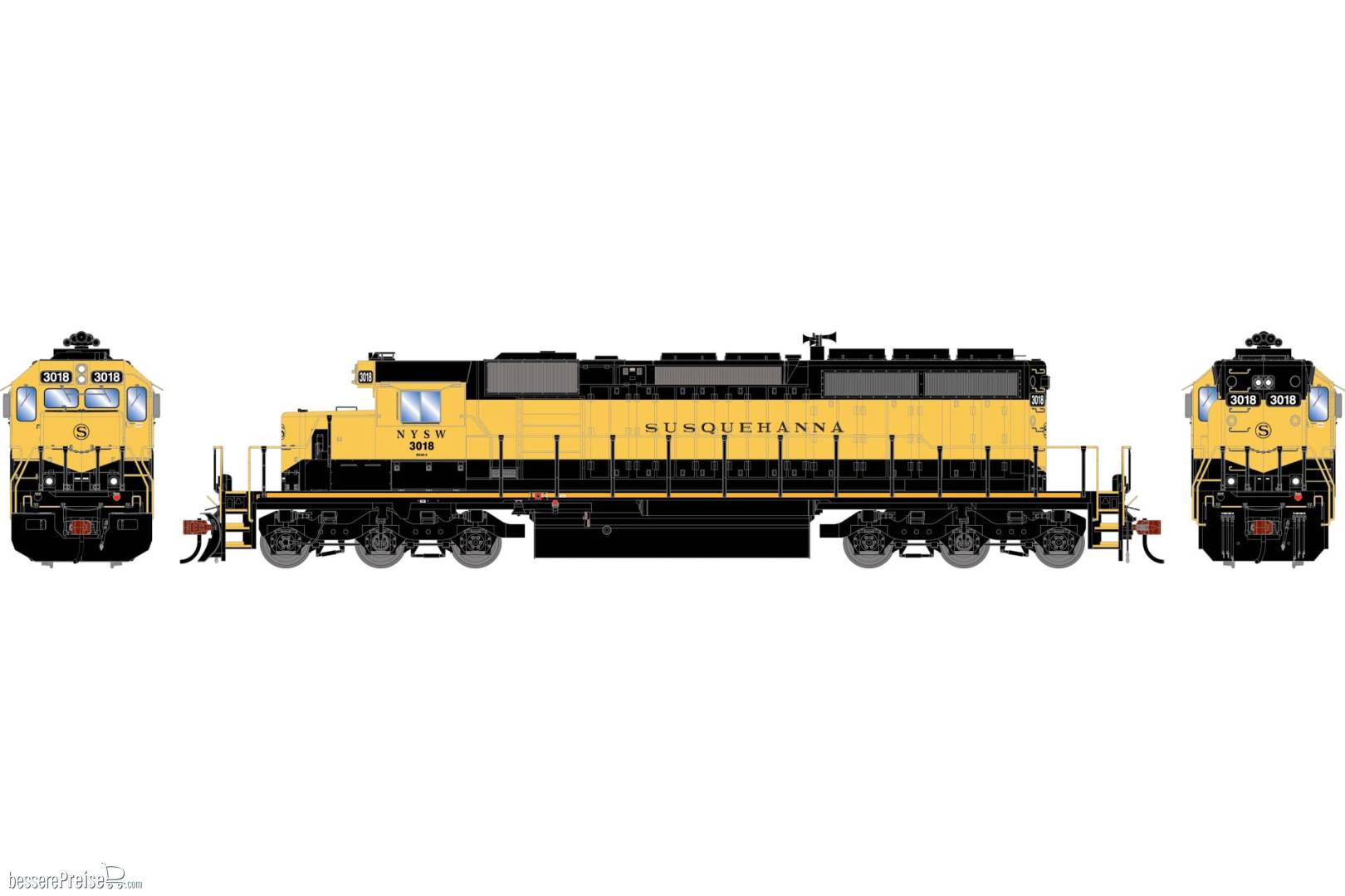 HO ATH SD40-2 Locomotive w/DCC & Sound NYSW #3018