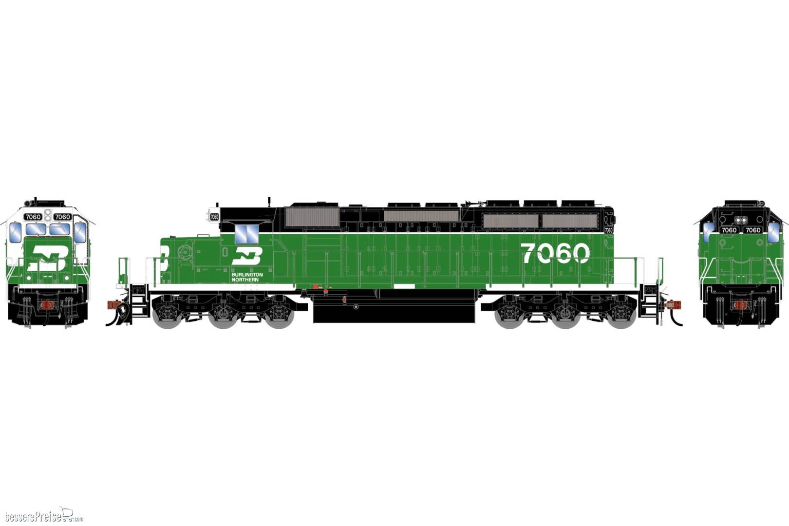HO ATH SD40-2 Locomotive w/DCC & Sound BN 'White Face' #7060