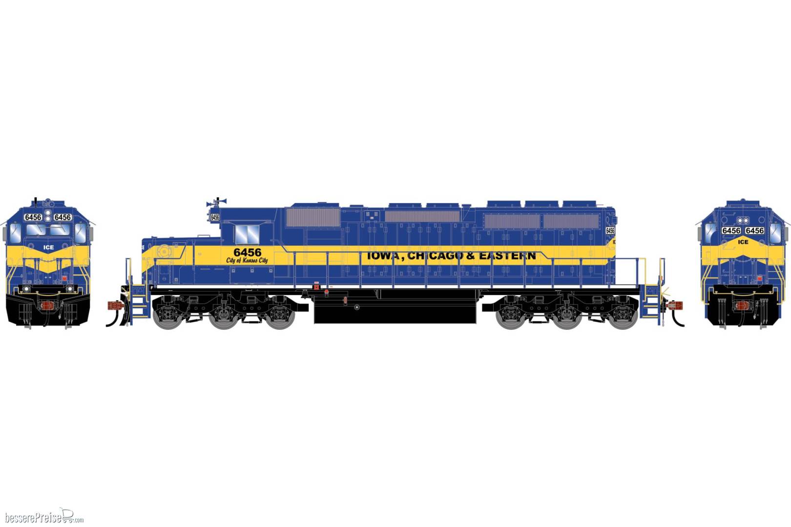HO ATH SD40-2 Locomotive w/DCC & Sound ICE 'City of Kansas City' #6456