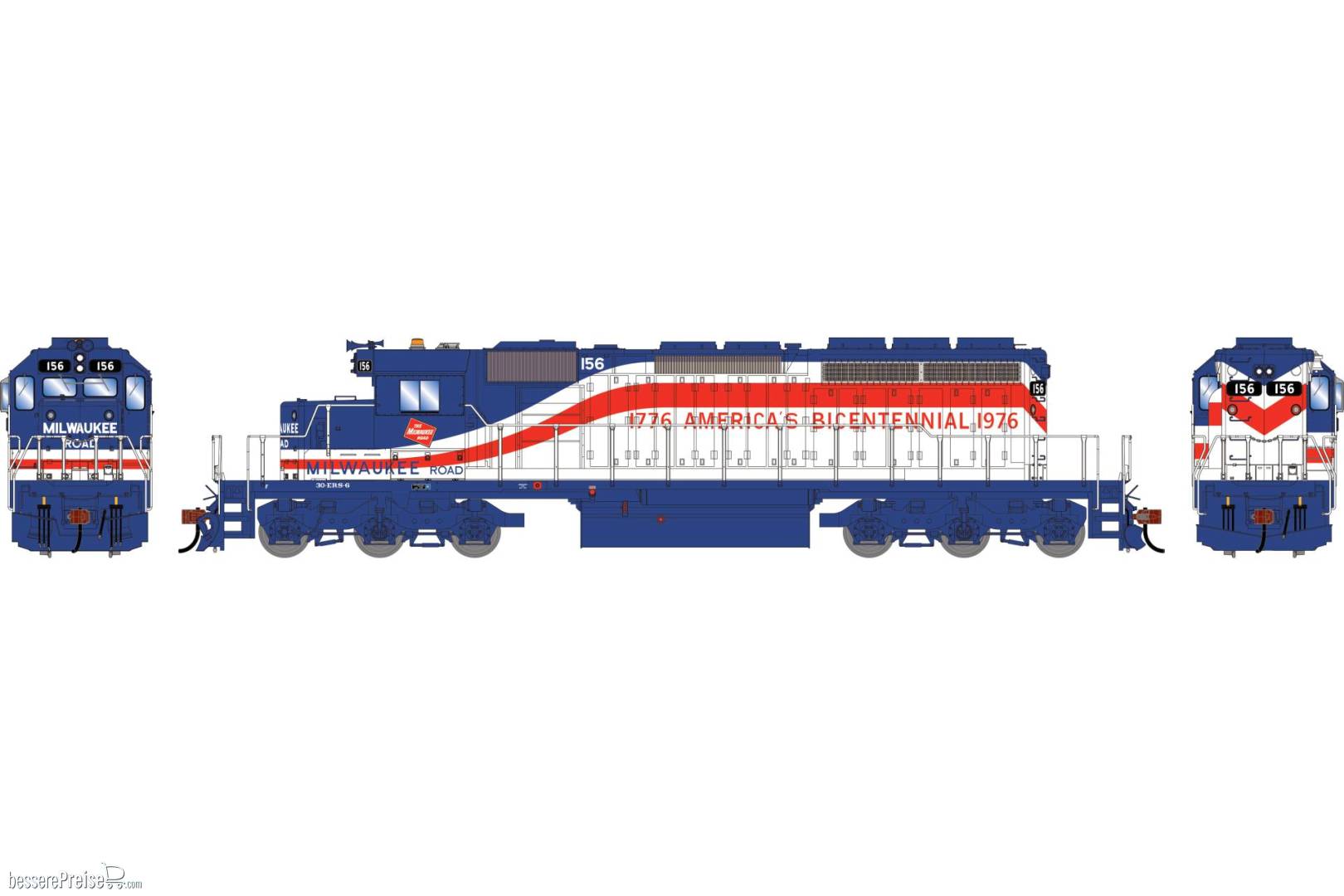 HO ATH SD40-2 Locomotive w/DCC & Sound MILW 'Bicentennial' #156