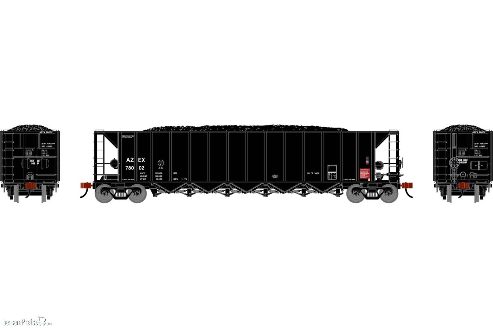 HO ATH Ortner 5-Bay Rapid Discharge Hopper w/Coal AZEX #78002