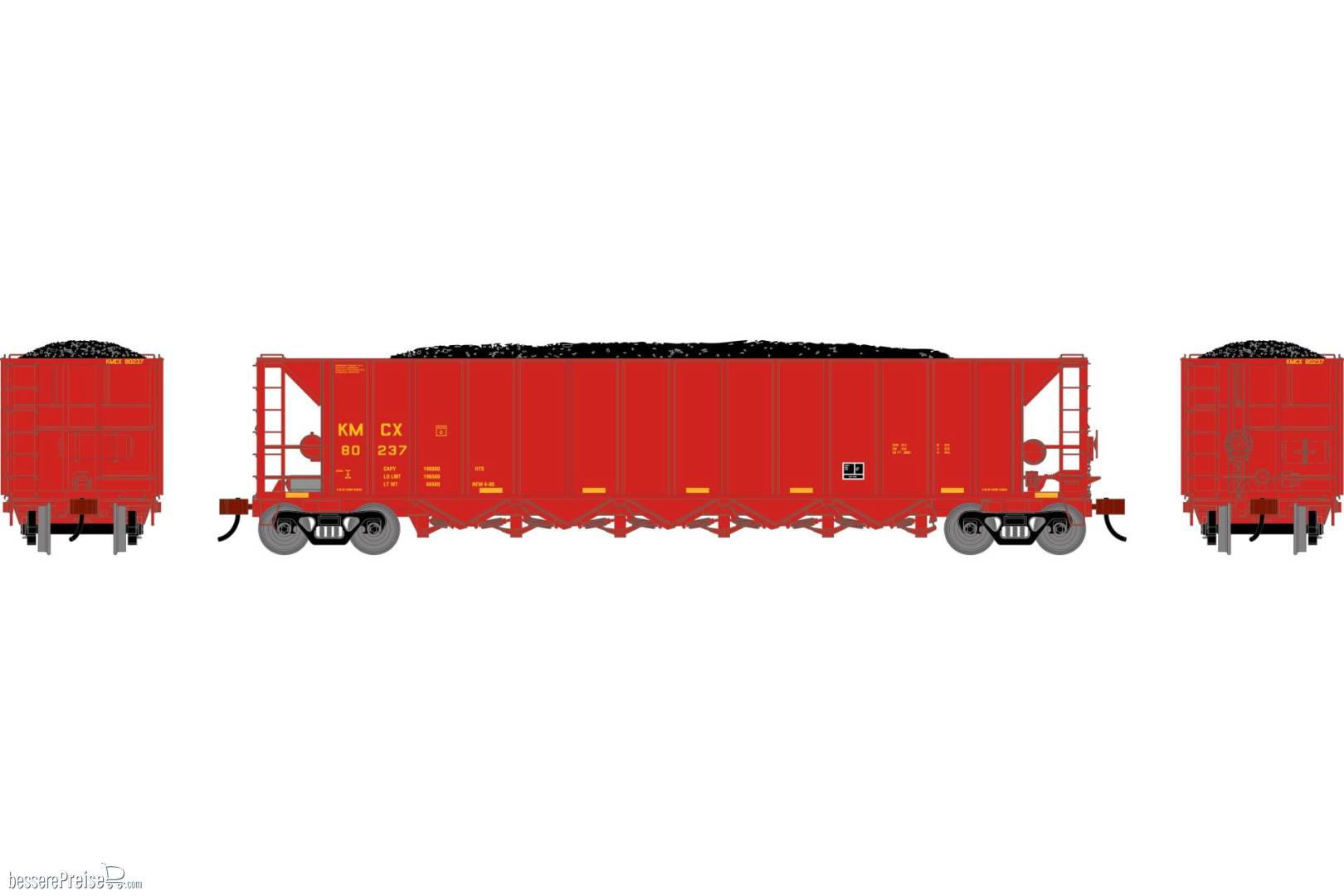 HO ATH Ortner 5-Bay Rapid Discharge Hopper w/Coal KMCX #80237