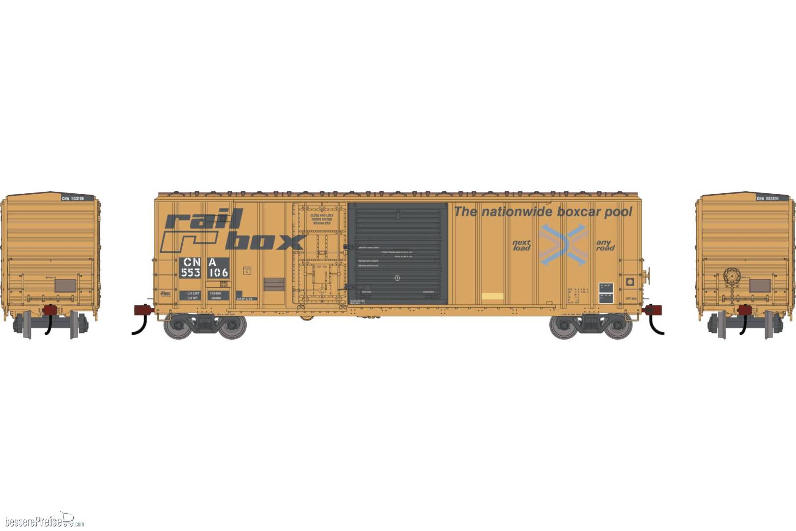 HO ATH 50' FMC 5277 Combo Door Box Car Primed For Grime CNA 'Ex-ABOX' 553106